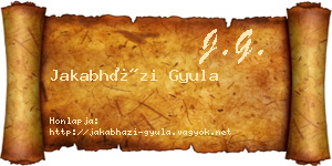 Jakabházi Gyula névjegykártya