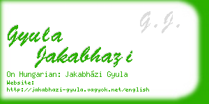 gyula jakabhazi business card